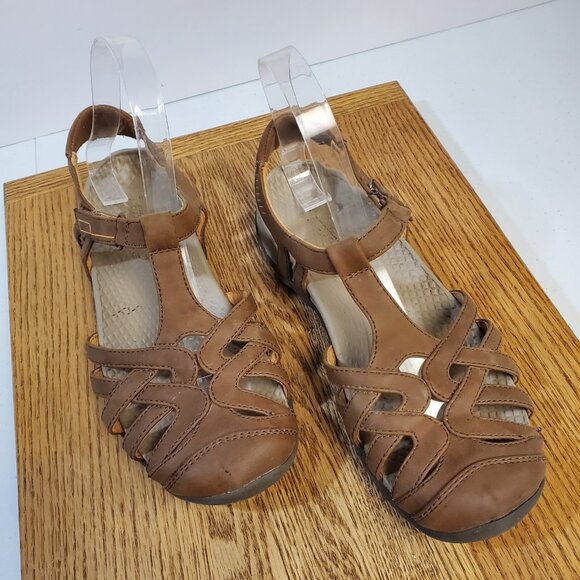 Baretrap Feena Sandal Women Size 7.5M Brown Strappy Adjustable Hook Loop Comfort - Picture 1 of 8